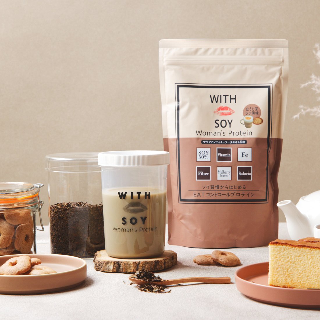 ほうじ茶ラテ味 WITH SOY Woman's Protein
